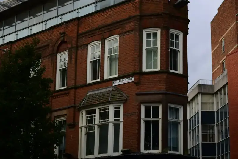 Red-brick buildings in Leicester city centre